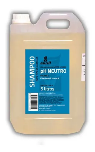 Aurill Shampoo Neutro Bidon X 5 Litros – Con Aceite De Coco