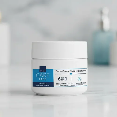 Crema Facial Hidratante Avon Care Para Piel Normal a Seca Día y Noche Con Vitamina E y Ácido Hialurónico