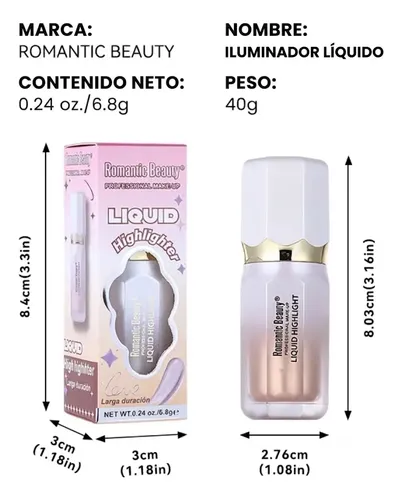 Iluminador Líquido Y Rubor Maquillaje Rostro Romantic Beauty