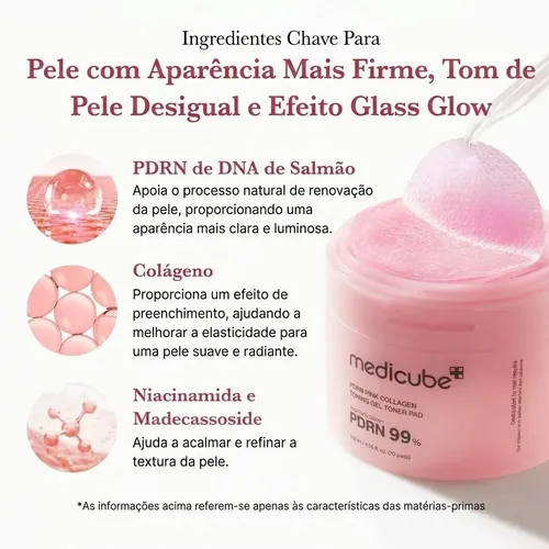Almohadilla Tónica en Gel Medicube con Colágeno Rosa y PDRN para Cuidado Facial