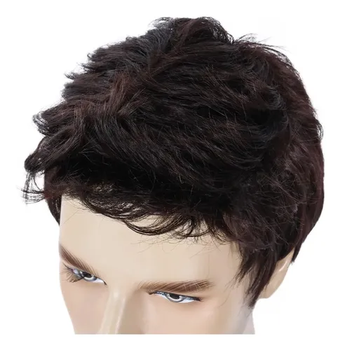 Peluca Cabello Corto Masculino Colocación Sin Complicaciones
