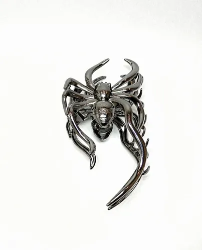 Hebilla Broche Peló Araña En Metal Zamak Fantasía Gris Plomo