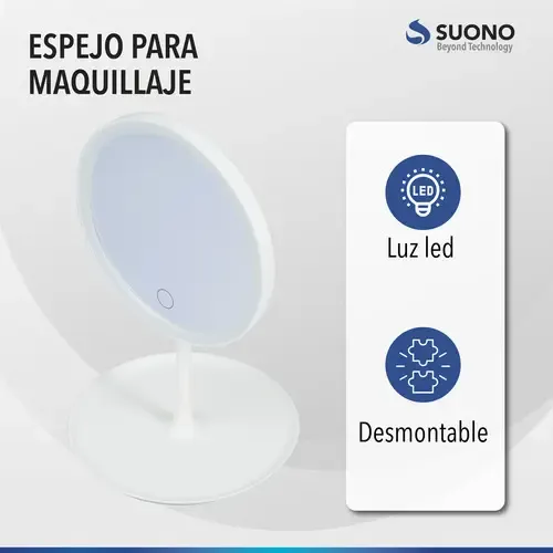 Espejo Maquillaje Luz Led Touch Usb Regulable Color Rosa Color Del Marco Rosa