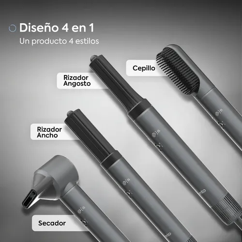Secador de Pelo Moldeador Iónico 4 en 1 Cepillo Rizador Multi Styler Multifuncion Cabezales Femmto Ventus Styler