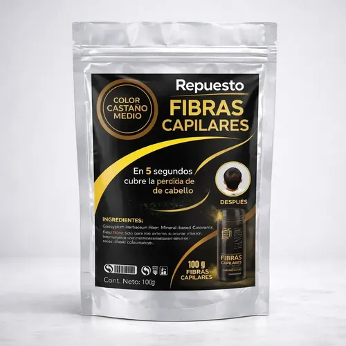 Repuesto Fibras Capilares Beauty Choice Castaño Medio 100g Racarga