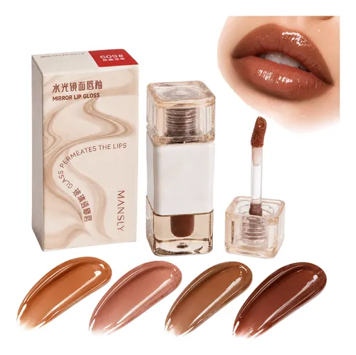 Labial Líquido Tinta Efecto Espejo Mansly Tonos Chocolate