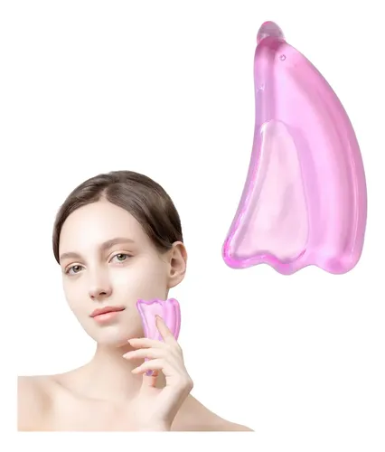 Gua Sha Vidrio Rosa Para Rostro Masaje Frío Y Calor
