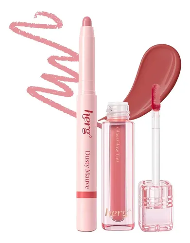 Lápiz Delineador Y Tinte Lip Gloss Coreano Dusty Mauve