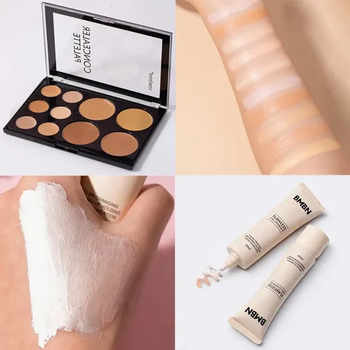 Kit 2 Base De Maquillaje Líquido Y Paleta De Correctores