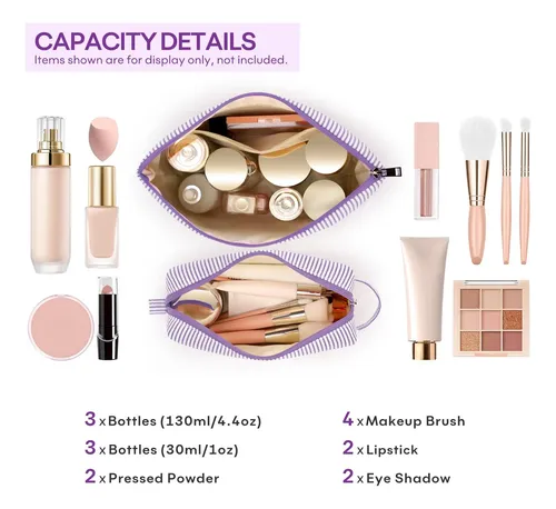 Set De Bolsas De Maquillaje Mibasies Purple B Para Mujeres Y