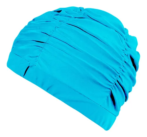 Cloth Swim Caps Pleated Elastic Bathing Caps Swim Lake Blue 7hh206237-lb