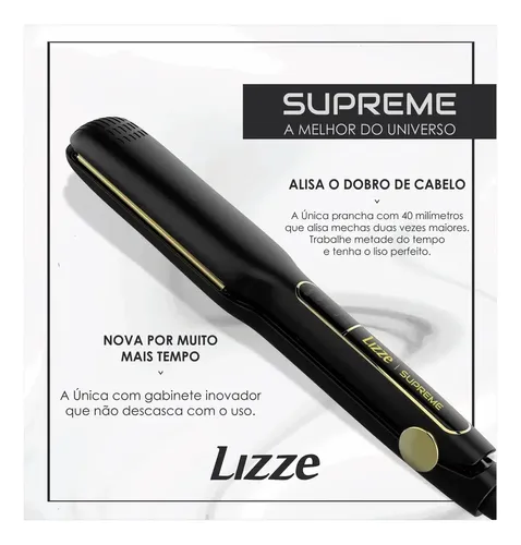 Lizze Supreme Plancha Titanio 250°c Con Placa De 4 Cm Ancho