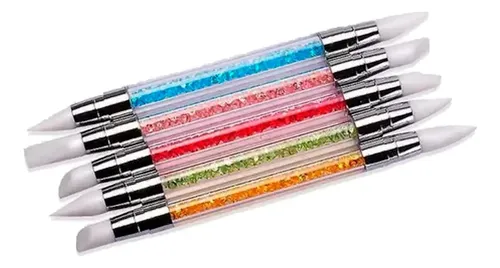 Kit Pinceles De Silicona Doble Punta Para Decoracion De Uñas