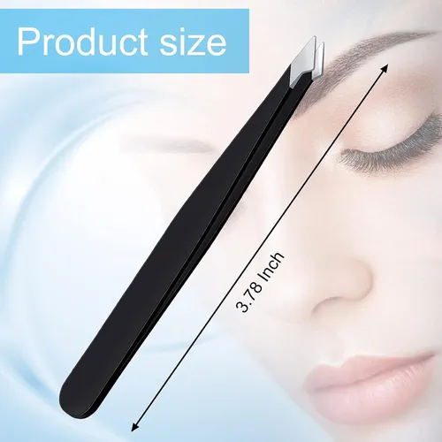 Pinzas Para Cejas Negras Acero Inoxidable Precisión 3 Unida