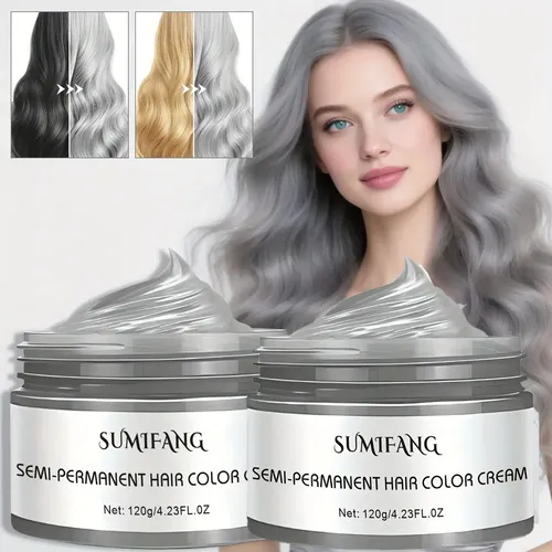 Semi-permanent Gray Dye Shampoo – Dark Hair – No Irritation