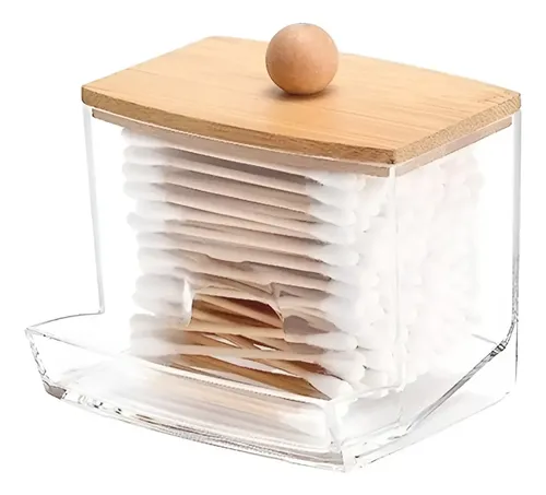 Organizador Acrílico Cuadrado T/ Bambú C/ Dispenser Zztt