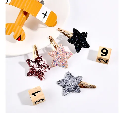 Horquillas Con Purpurina Con Forma De Estrella Para Mujeres