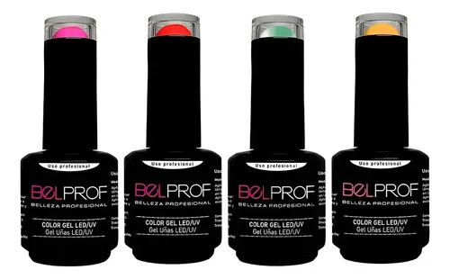 Kit X 4 Esmaltes Semipermanente Belprof Brillo Final