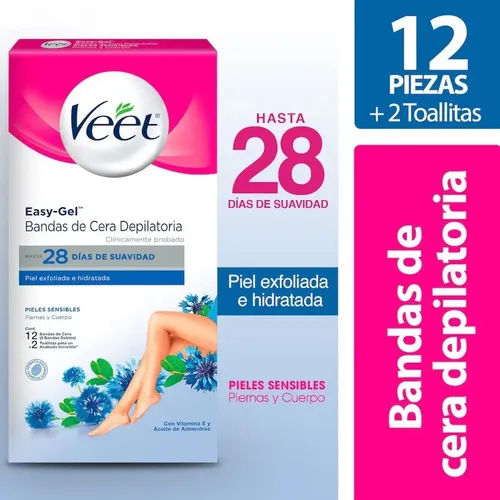 Bandas De Cera Depilatorias Veet Easy-gel Piel Sensible