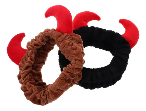 2 Diademas De Pelo Cómodas Con Cuernos De Toro De Felpa Para