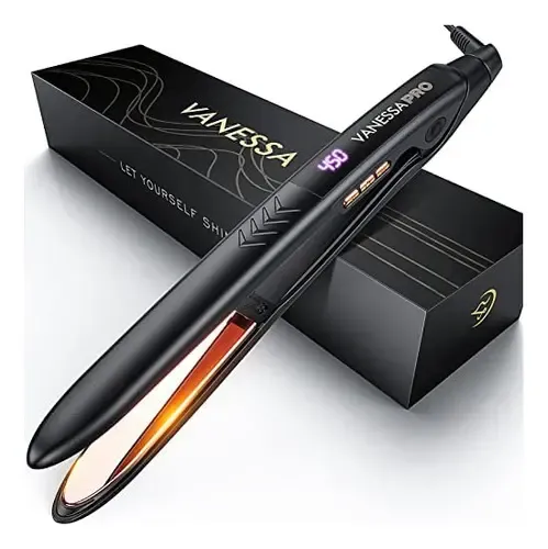 Plancha Para El Cabello De 100% Titanio-negro/ 1