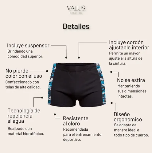Short Natacion Hombre Resistente Cloro Repele Agua Y Gorro