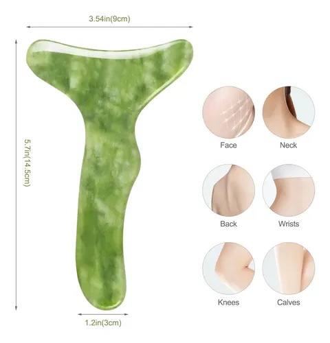 Set Gua Sha Airogym Jade Masaje Corporal 2 Piezas Verde
