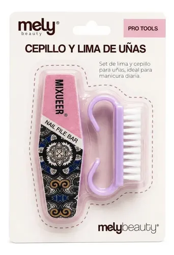 Set De Lima Y Cepillo Para Uñas Limpieza Manicuria X1