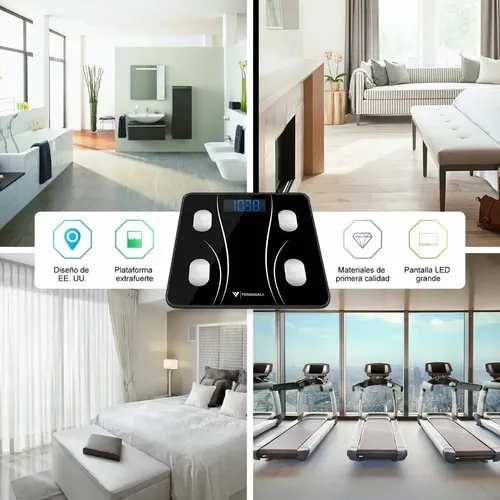 Z Báscula De Baño Electrónica Con Bluetooth X .