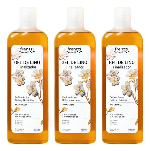 Frenzzi Gel Finalizador De Lino Define Rulos 350ml X3