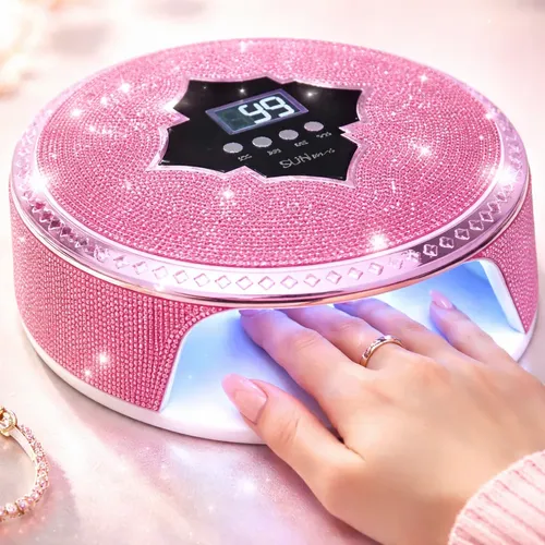 Cabina Uv/led De Uñas Inalambrica Cristal Rosado Sun 180w