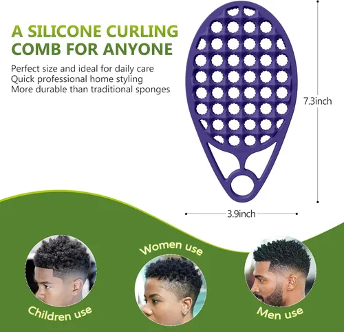 Cepillo Y Peine Mágico De Silicona Koupa Para Cabello Rizado