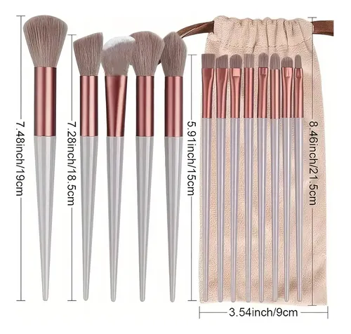 Set De 13 Brochas De Maquillaje Belmira Marrones Con Estuche