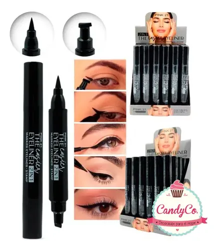 Delineador Ojos + Sello The Casier Eyeliner Pink21 Negro