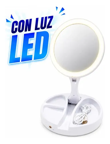 Espejo De Maquillaje Con Luz Led Color Blanco