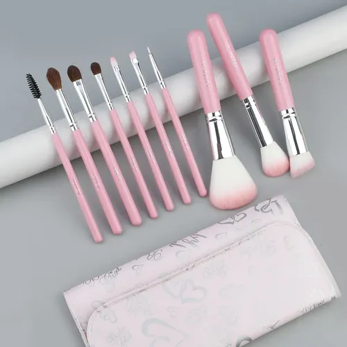 Set De 10 Brochas De Maquillaje Rancai Con Estuche