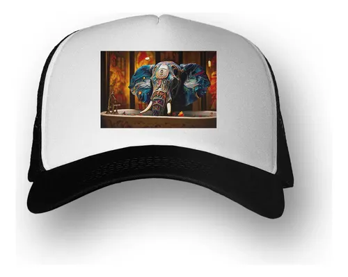 Gorra Elefante En Una Bañera Baño Colores M1