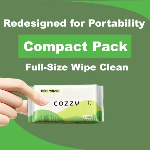 Toallitas Limpiadoras De Piel Cozzy Mini Travel, 8 Paquetes