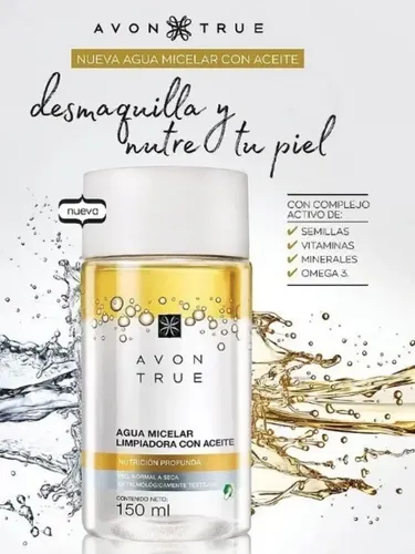 Agua Micelar Limpiadora Con Aceite 150ml – Avon True – Caba