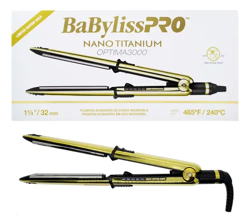 Planchita De Pelo Babyliss Profesional Optima 3000 Alisado Color Dorado