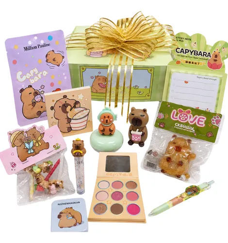Box Capibara Maquillaje Kawaii Set Paleta Regalo Completo