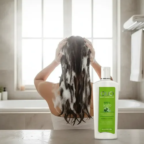 Acondicionador Olio Extra Ácido 420ml Profesional Reparador Cabello Teñido Decolorado Tratamiento Capilar pH Ácido Hidratante Nutritivo Suavizante Anti Frizz Uso Diario