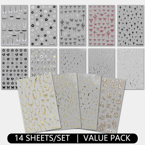 Stickers Para Uñas 5d X14 Hojas Nail Art