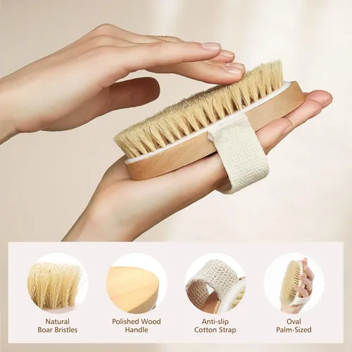 Cepillo Corporal Exfoliante De Cerdas Naturales Para Piel Se
