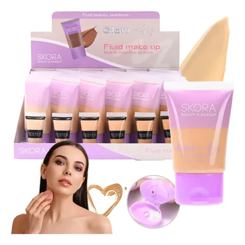 Base De Maquillaje Liquido En Pomo Skora Make Up Glow Vibes Tono