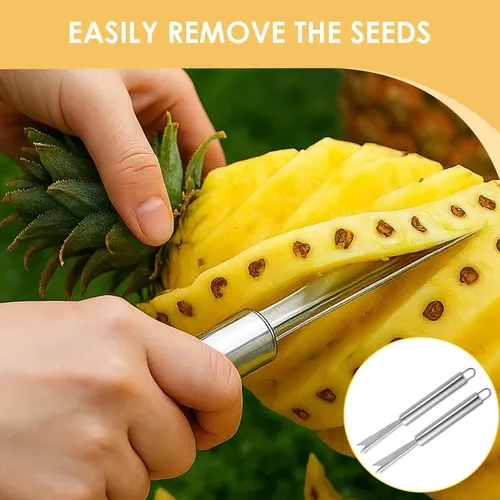 Set De 4 Removedor De Ojos De Piña En Acero Inoxidable