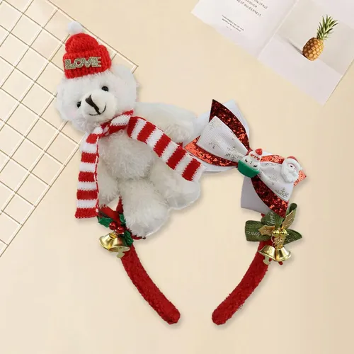 Aro De Pelo Con Forma De Oso Navideño Para Decoración De Dia