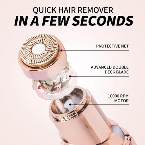 Afeitadora Facial Depilación Removedor Vello Oro Rosa Led