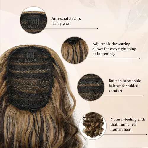 Extensión De Cola De Caballo Flufymooz 35 Cm Cabello Sintéti