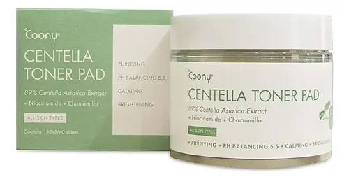 Coony Almohadillas Centella Toner Pad Rutina Limpieza